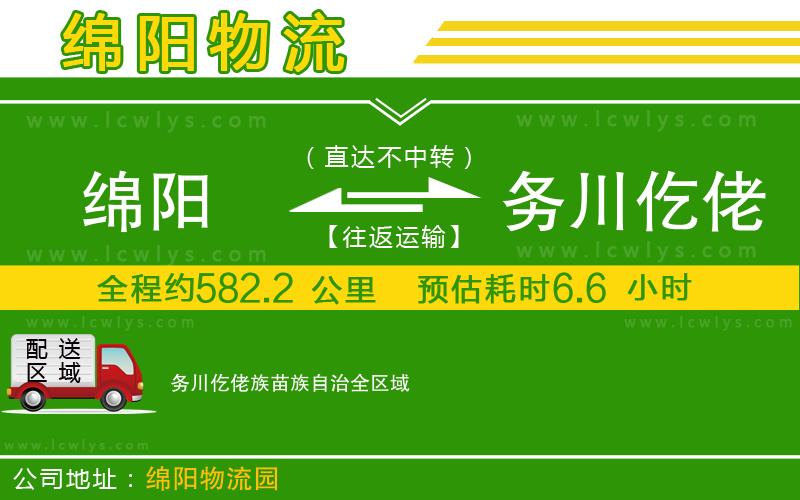 綿陽到務(wù)川仡佬族苗族自治物流專線