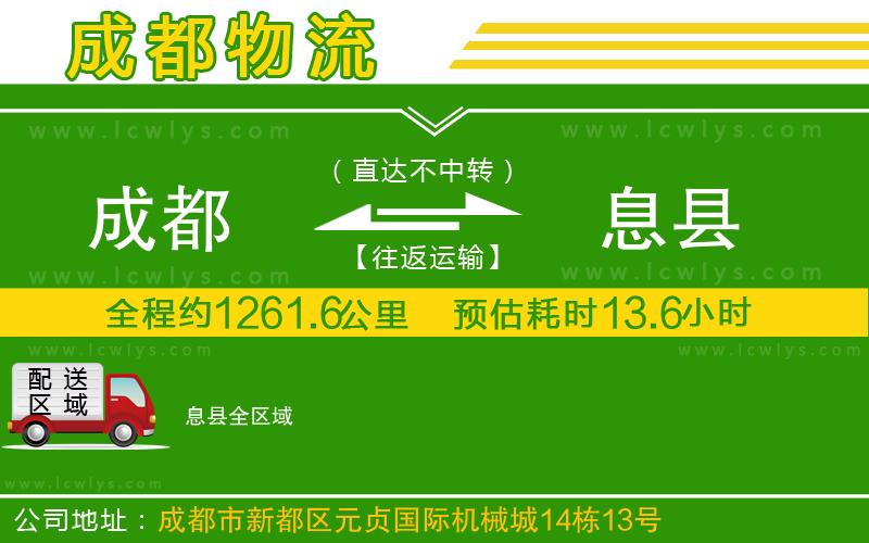 成都到息縣貨運專線